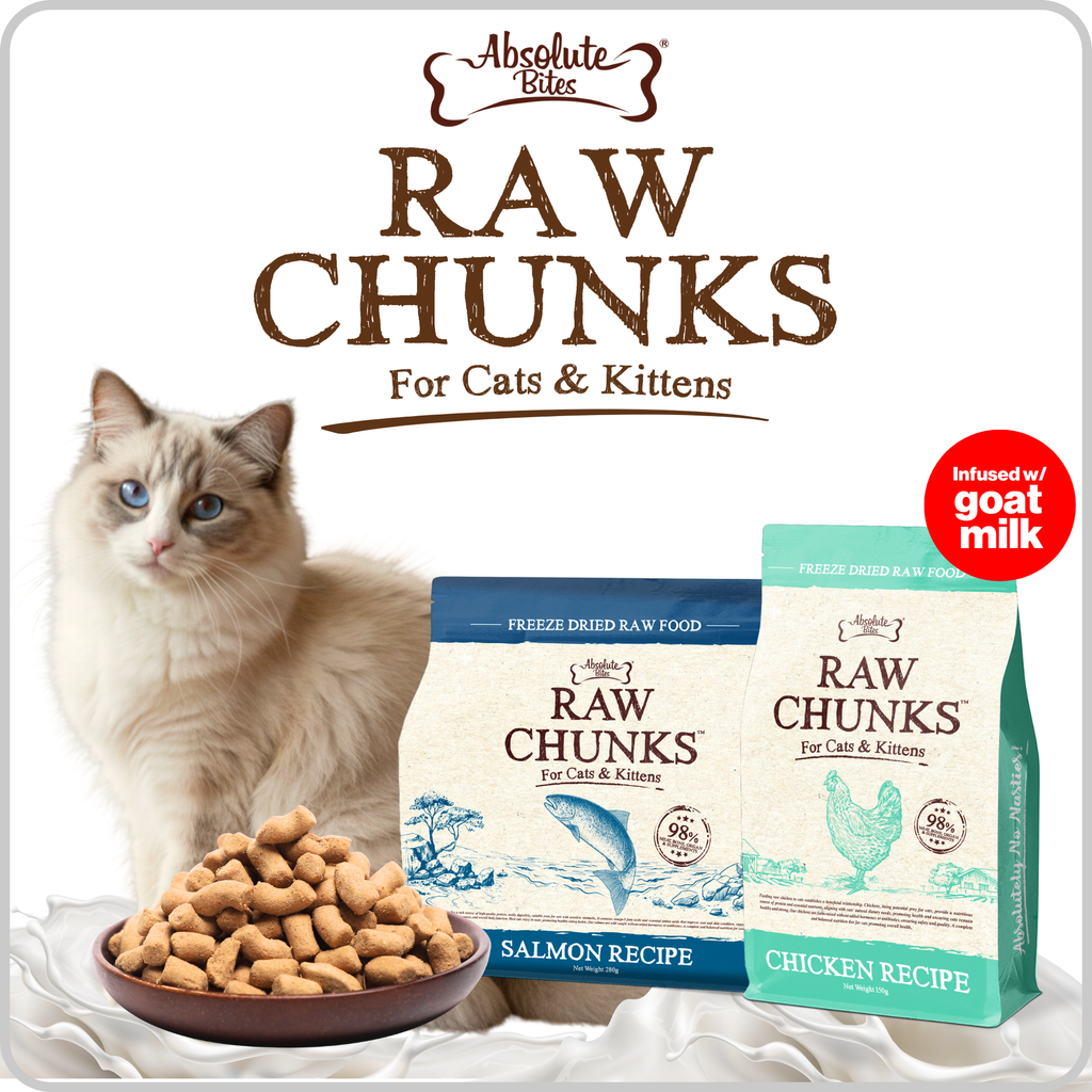 Absolute Bites Raw Chunks Freeze Dried Raw Food for Cats & Kittens