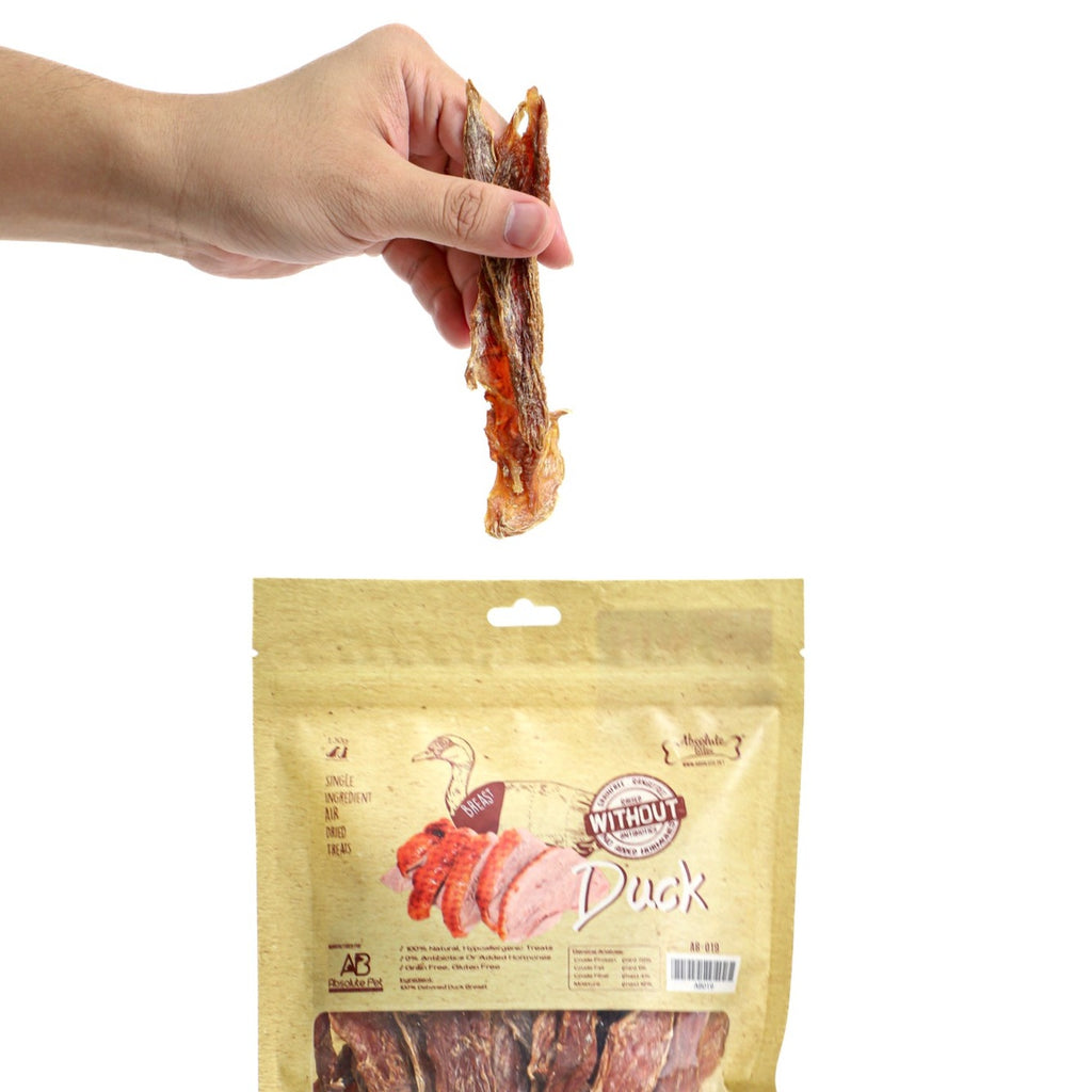 Absolute Bites Single Ingredient Air Dried Treats for Dogs & Cats - Duck Breast (400g)