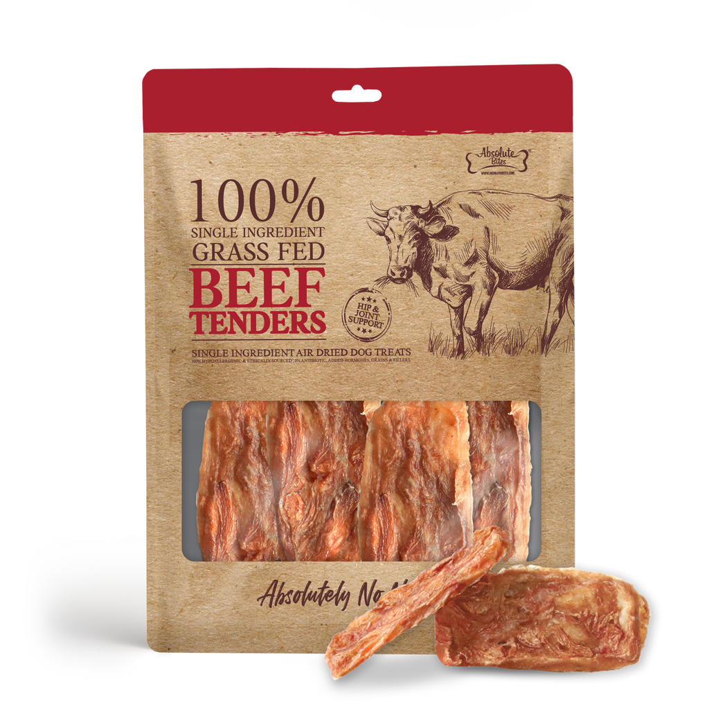 Absolute Bites Single Ingredient Air Dried Treats for Dogs - Beef Tenders (80g)