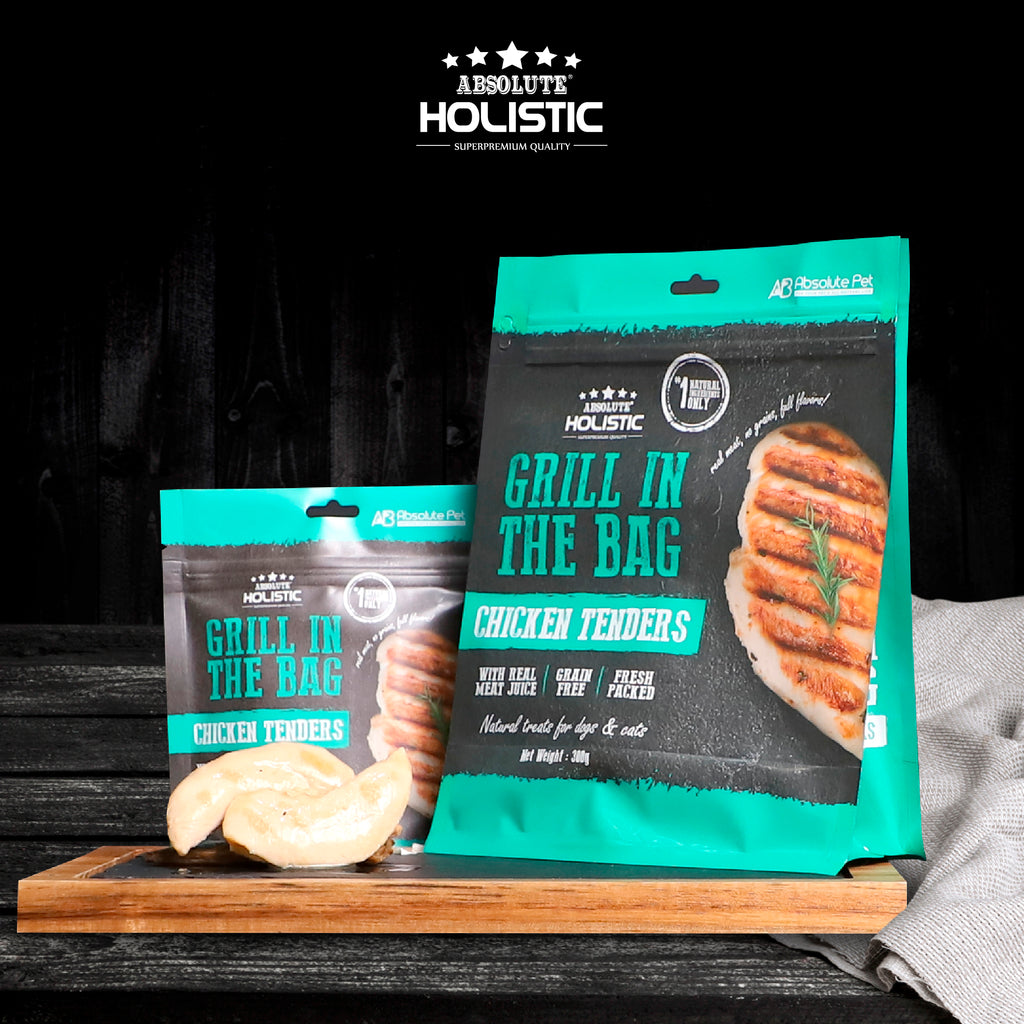 Absolute Holistic Grill In The Bag Natural Dog & Cat Treats - Chicken Tenders (300g)