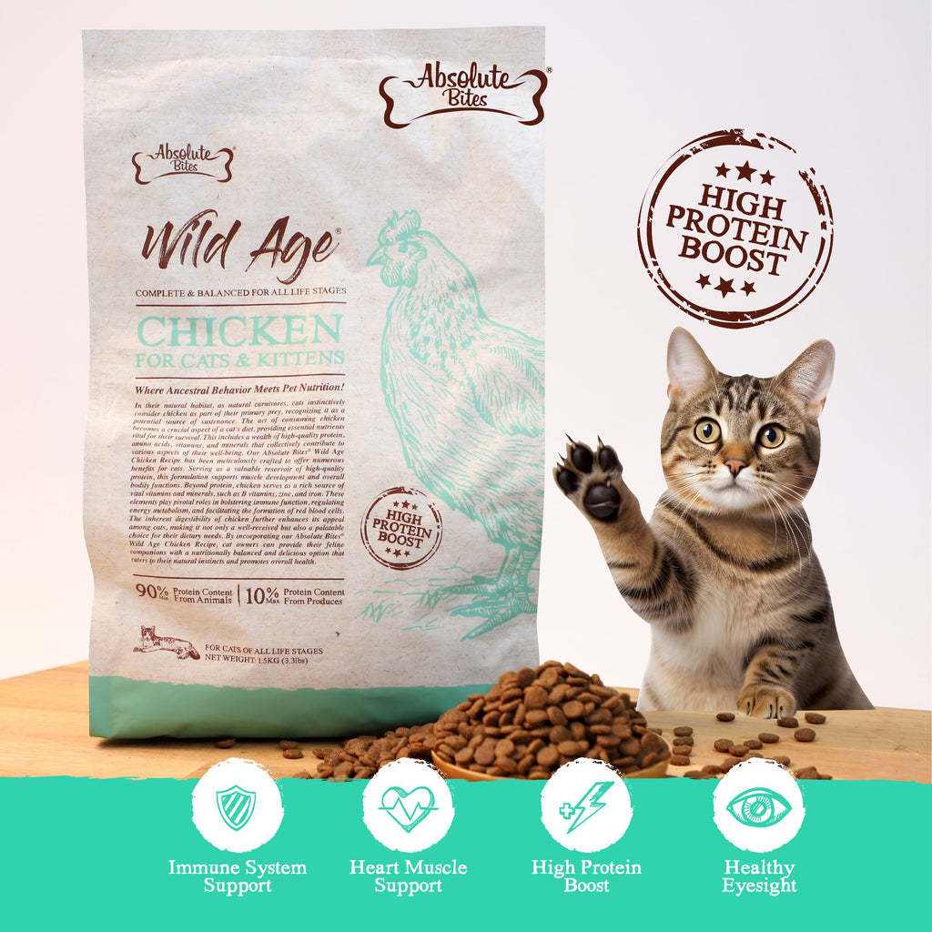 Absolute Bites Wild Age Dry Cat Food - Chicken (3.3lbs)