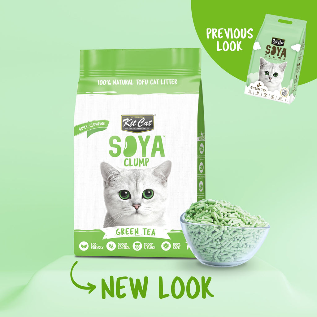 Kit Cat Soya Clump Cat Litter - Green Tea (7L)