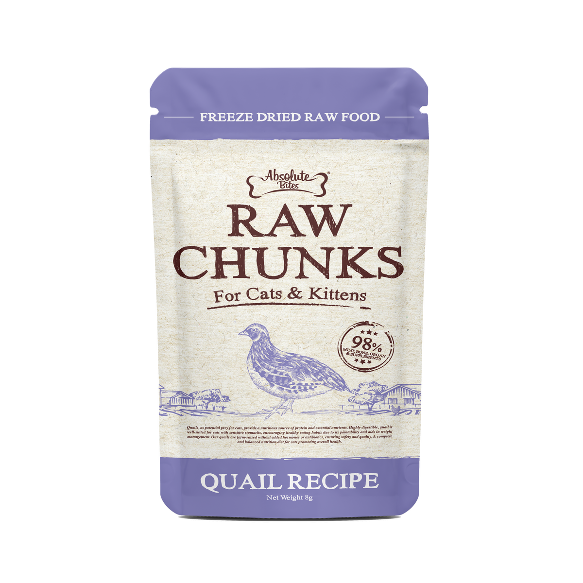 Absolute Bites Freeze Dried Raw Treats for Cats & Dogs - Beef Chunks ...