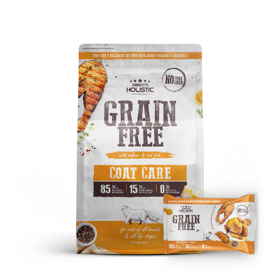 Absolute Holistic Grain Free Dry Cat Food Coat Care Dry Cat Food Sample