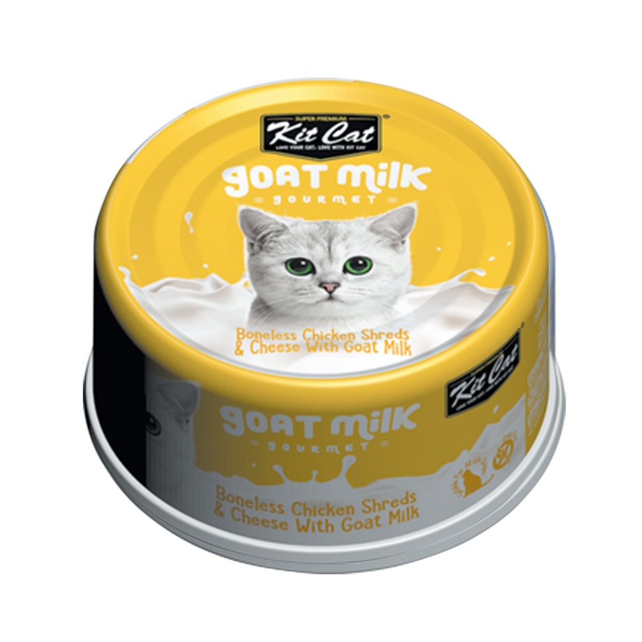 Kit Cat Goat Milk Gourmet Canned Cat Food Chicken Cheese 70g B2K Pet