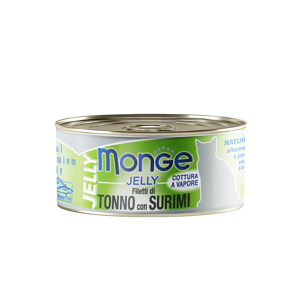 [CTN OF 24] Monge Cat Canned Food - Jelly Yellowfin Tuna With Surimi (80g)