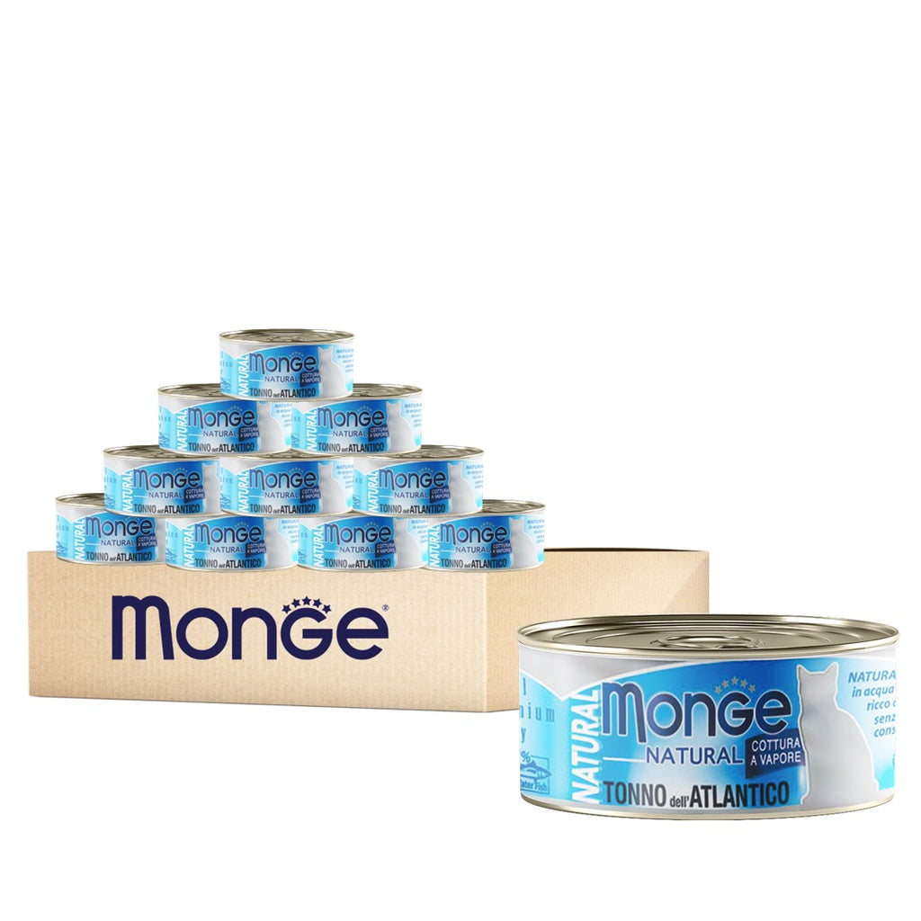 [CTN OF 24] Monge Cat Canned Food - Natural Atlantic Tuna (80g)