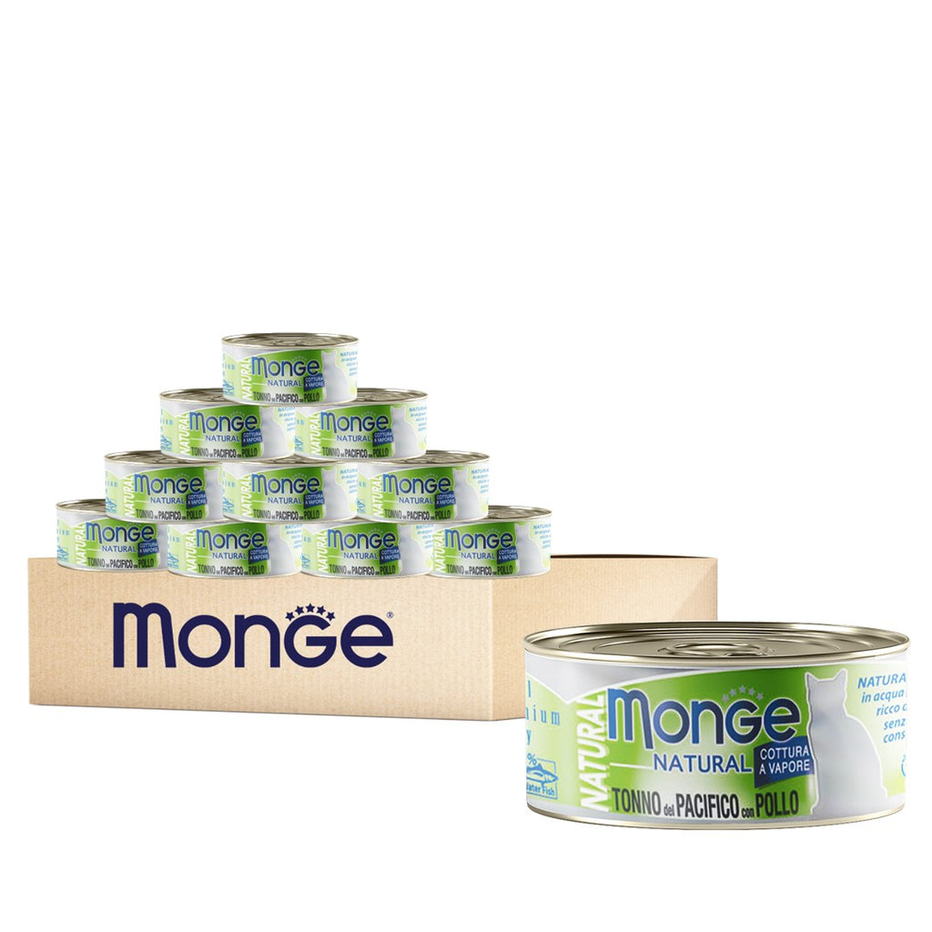 [CTN OF 24] Monge Cat Canned Food - Natural Yellowfin Tuna With Chicken (80g)
