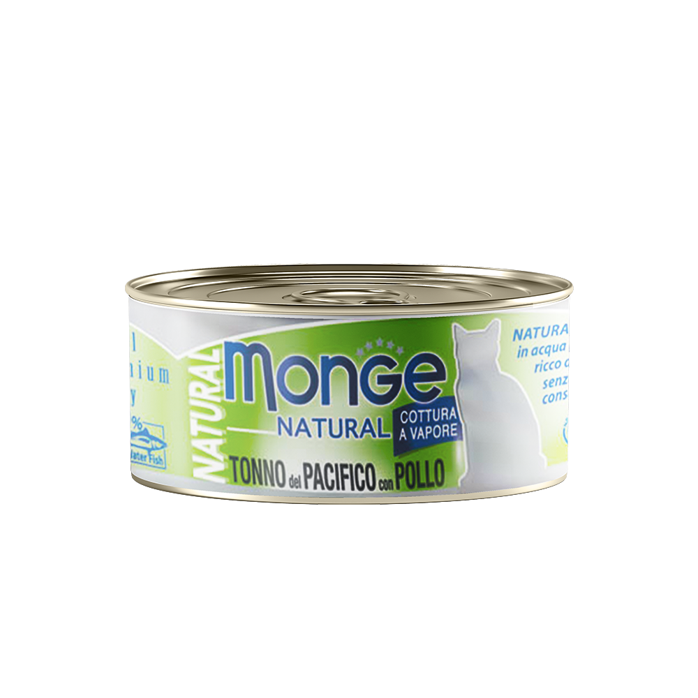 [CTN OF 24] Monge Cat Canned Food - Natural Yellowfin Tuna With Chicken (80g)