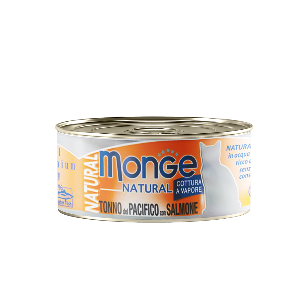 [CTN OF 24] Monge Cat Canned Food - Natural Yellowfin Tuna With Salmon (80g)