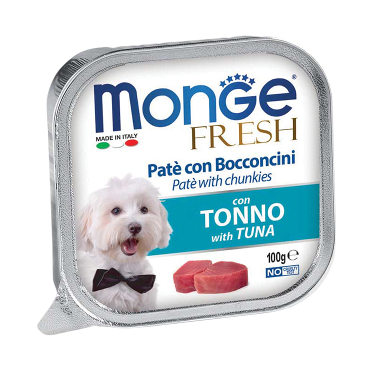 [CTN OF 32] Monge Fresh Pate & Chunkies Wet Dog Food - Tuna (100g)