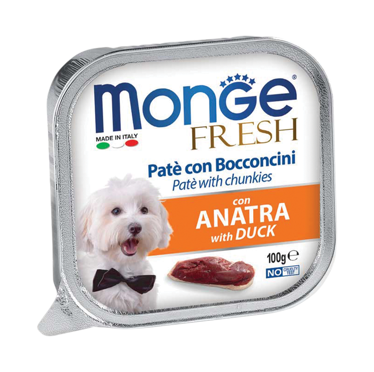 [CTN OF 32] Monge Fresh Pate & Chunkies Wet Dog Food - Duck (100g)