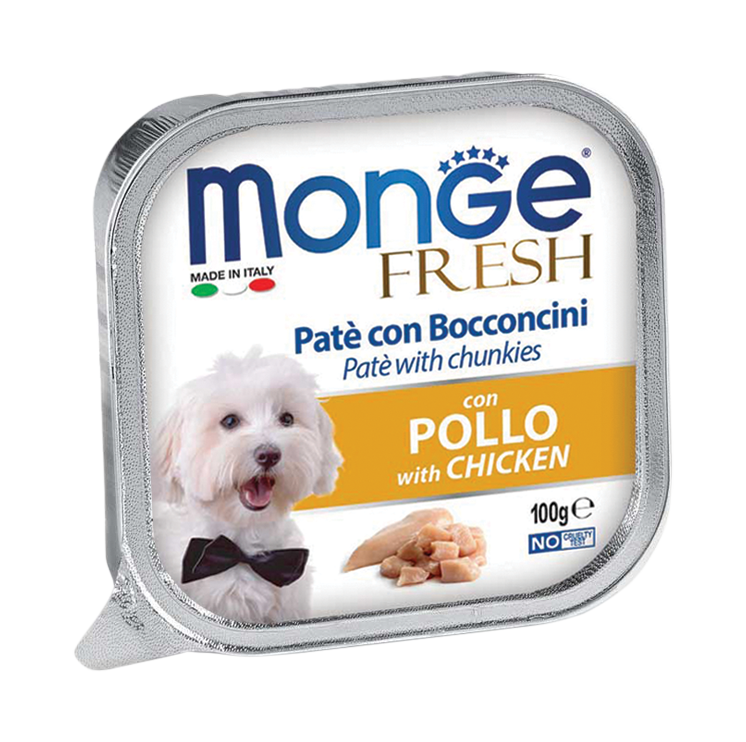 [CTN OF 32] Monge Fresh Pate & Chunkies Wet Dog Food - Chicken (100g)