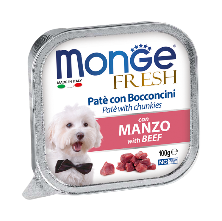 [CTN OF 32] Monge Fresh Pate & Chunkies Wet Dog Food - Beef (100g)