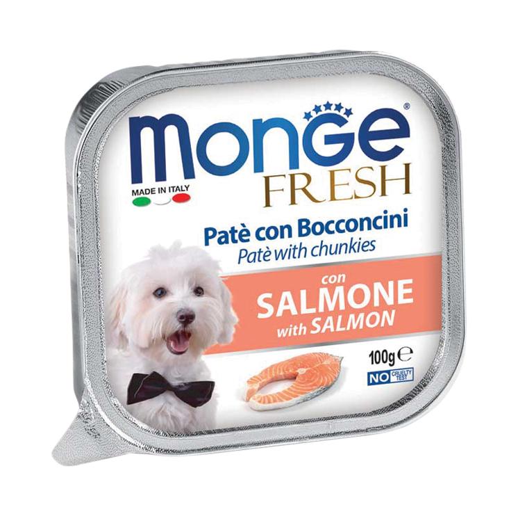 [CTN OF 32] Monge Fresh Pate & Chunkies Wet Dog Food - Salmon (100g)