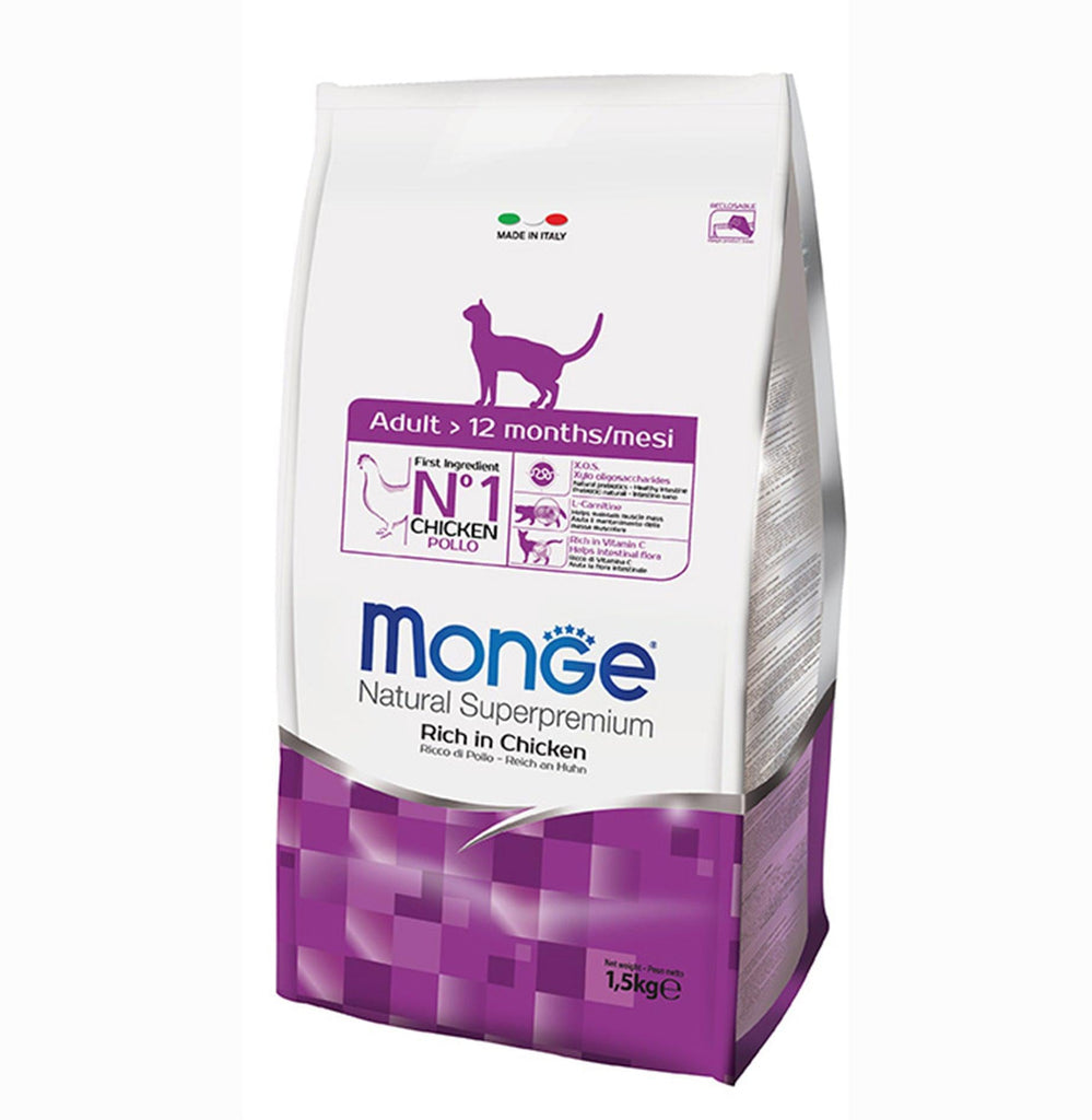 Monge Superpremium Natural Dry Cat Food - Adult (1.5kg)