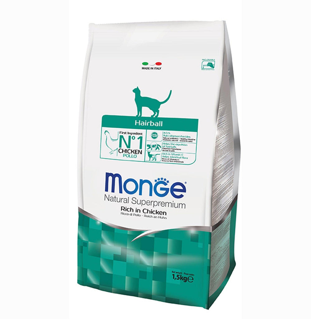 Monge Superpremium Natural Dry Cat Food - Hairball (1.5kg)