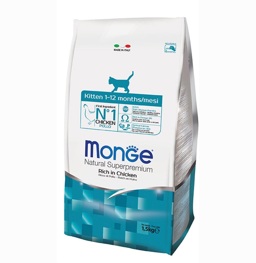 Monge Superpremium Natural Dry Cat Food - Kitten (1.5kg)